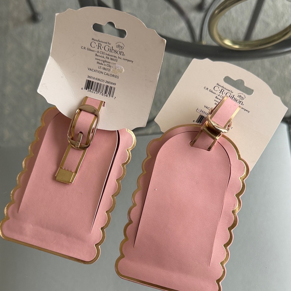 NWT Pink and Gold Luggage Tags (set of two) - Picture 2 of 2